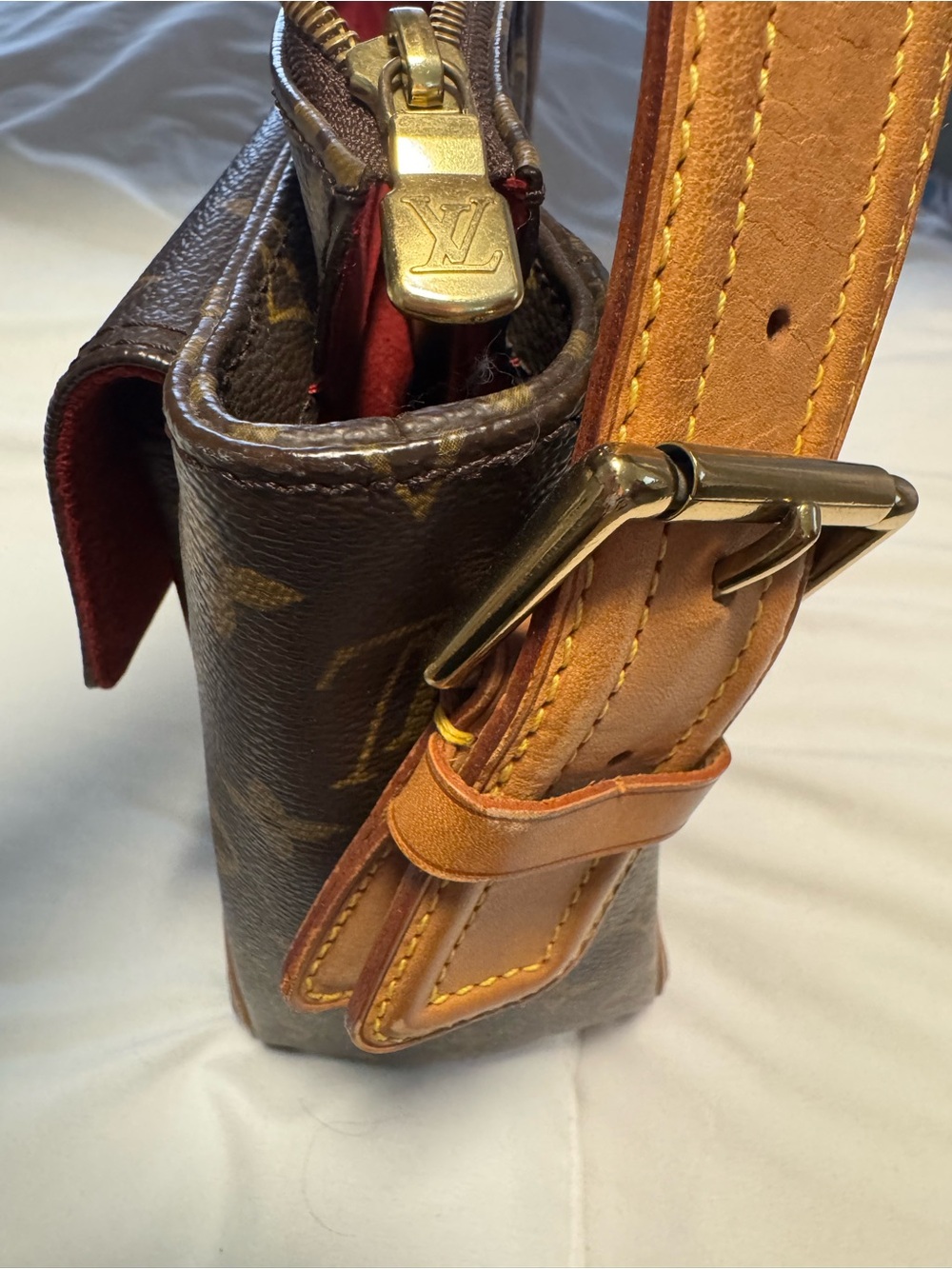 Louis Vuitton Monogram Canvas Shoulder Bag in Brown and Tan - Picture 5 of 7
